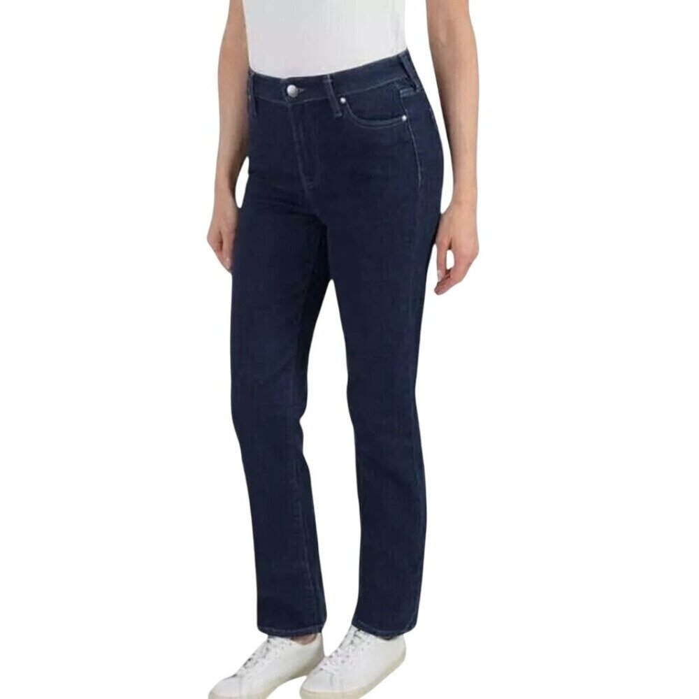 Buffalo David Alyssa 14/32 High-Rise Jeans Straight Leg Stretch Denim Pants